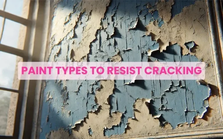 A close-up of cracked and peeling blue paint on an old wall near a window, illustrating paint types to resist cracking.