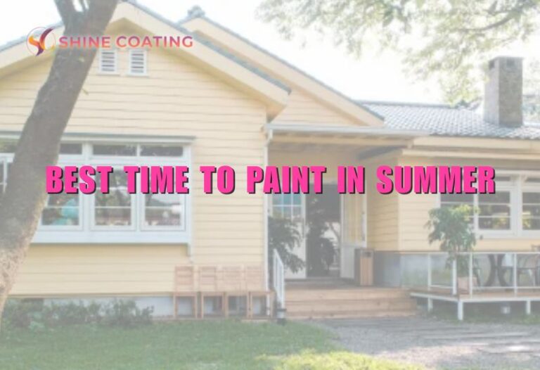 A freshly painted yellow house in summer sunlight, illustrating the best time to paint in summer for ideal results.