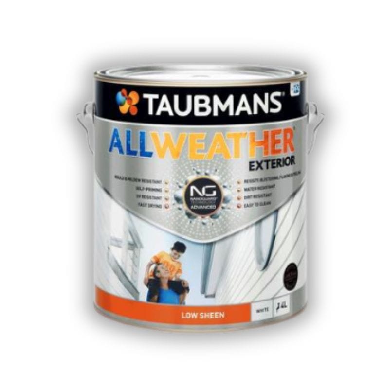 Best Paint Types to Resist Cracking in Extreme Summer Heat 5 Taubmans All Weather exterior paint can featuring NG Advanced technology, built for Australian homes with mold, UV, and water resistance.