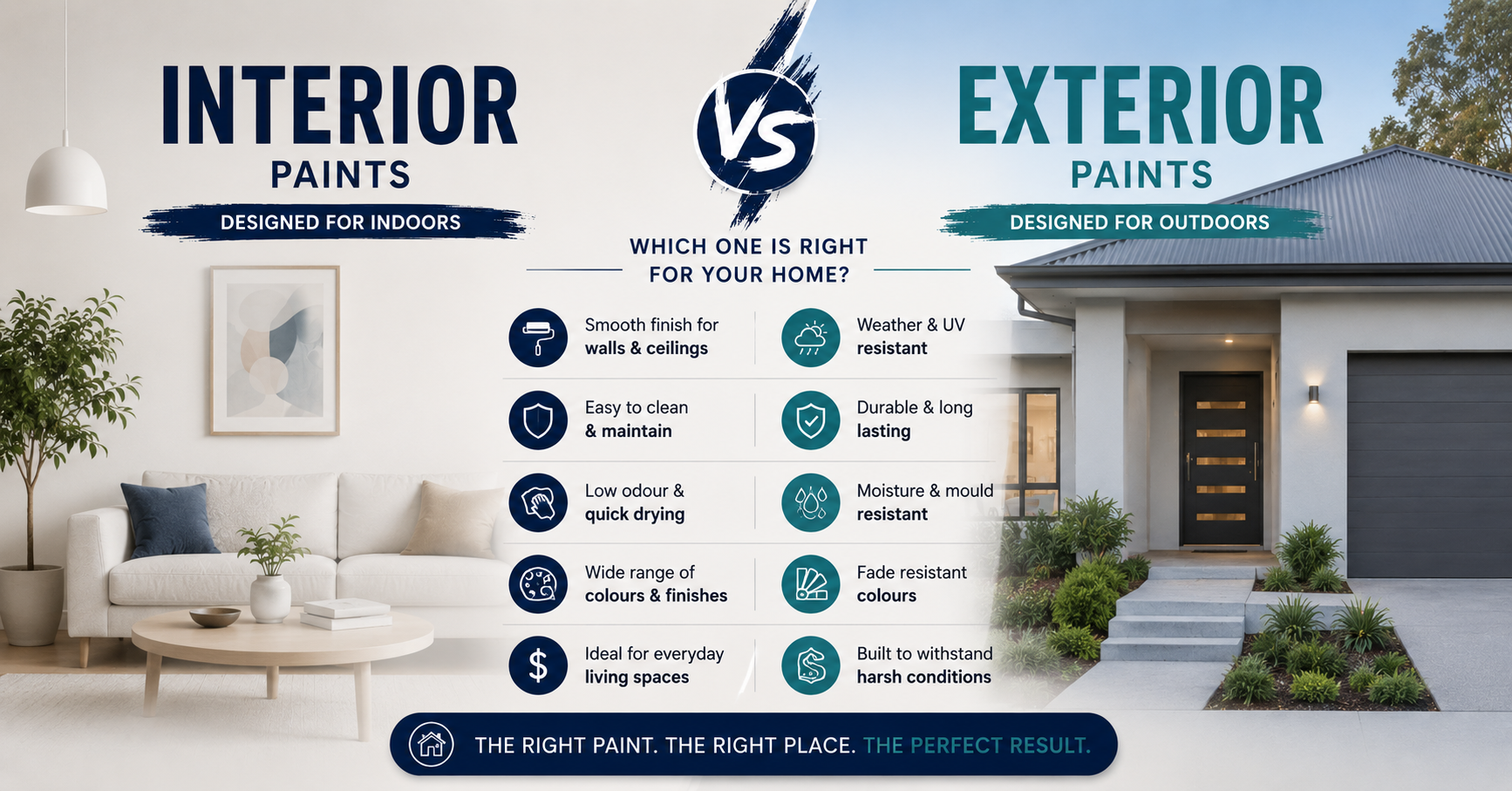 Interior vs Exterior Paints Banner