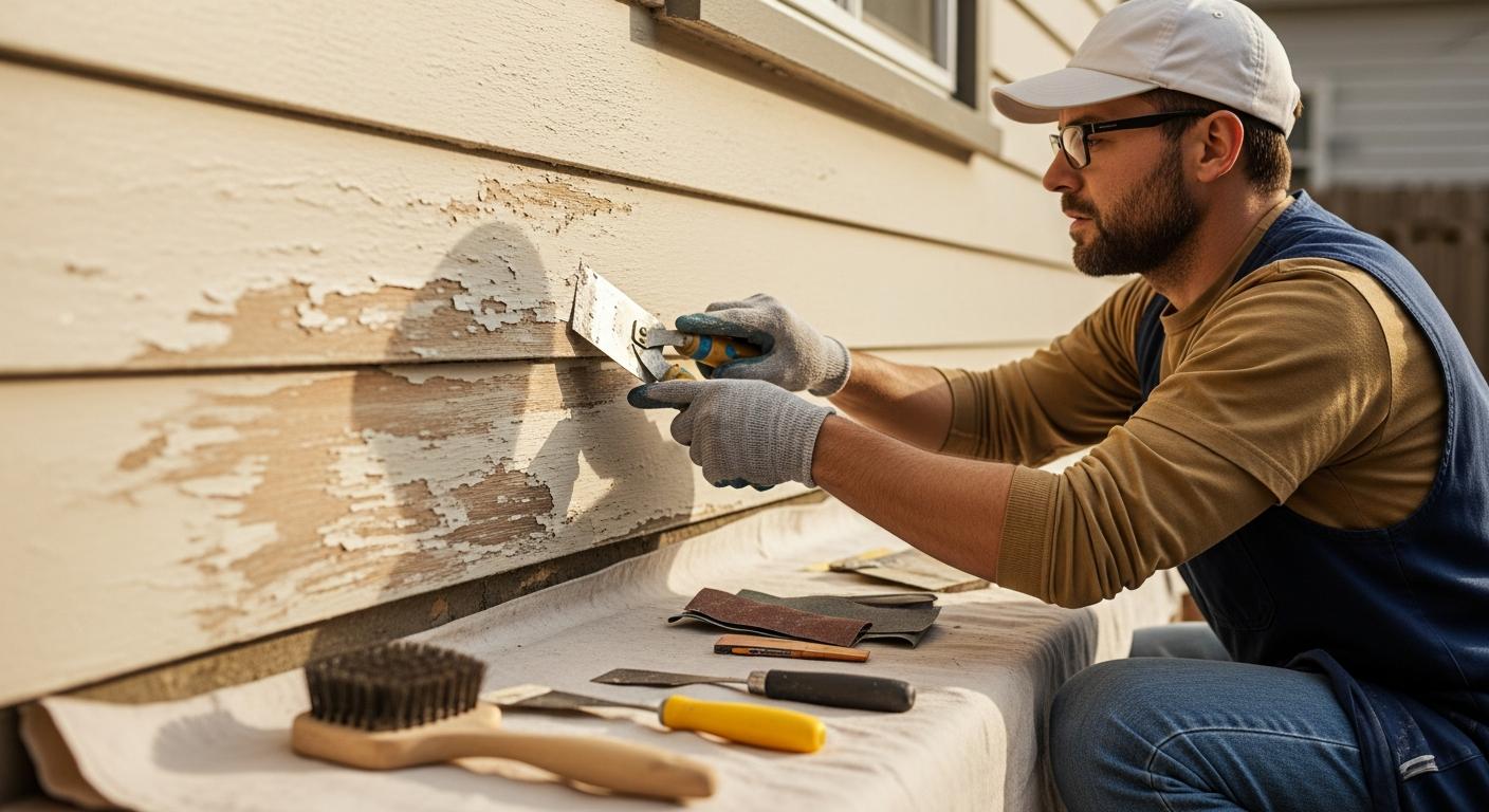 Preparing a peeling exterior surface before repainting